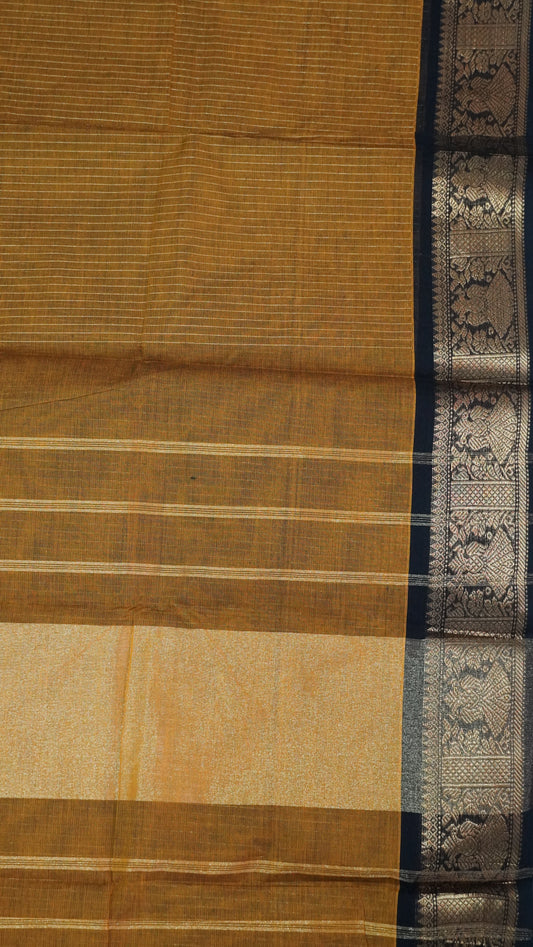 Chettinad Cotton Saree - Golden Yellow