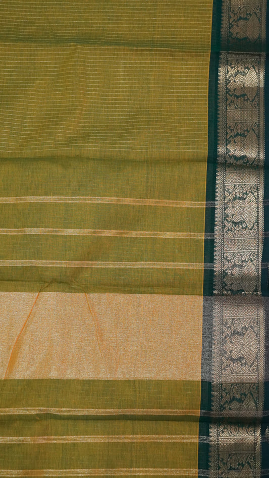 Chettinad Cotton Saree - Mehndi Green
