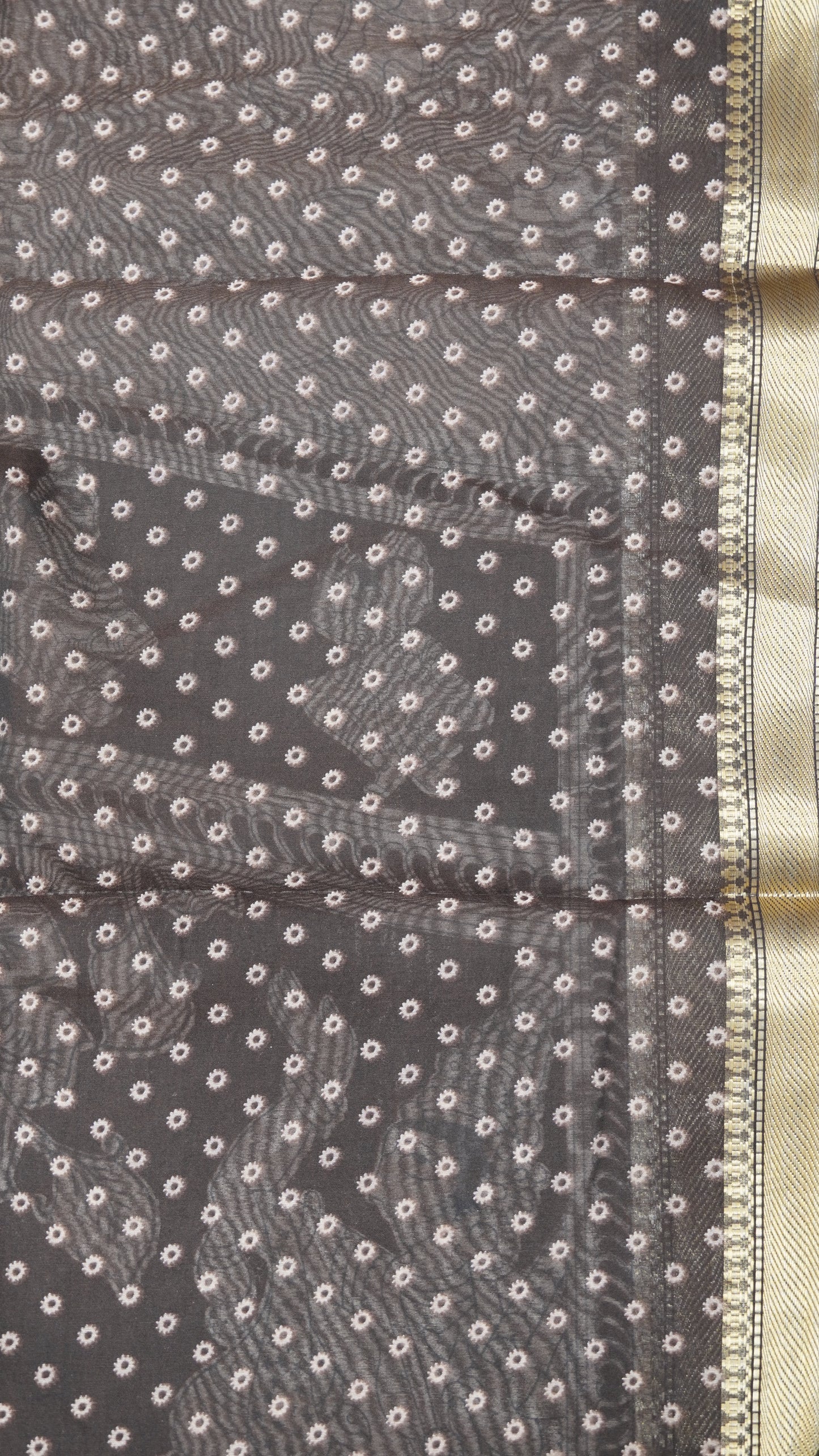 Mal Chanderi Saree - Kalamkari Grey-Black