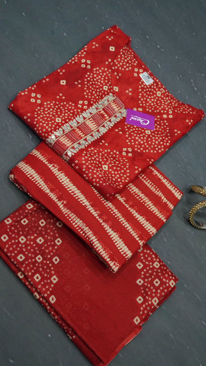 3 Pcs Bandhini Salwar Set