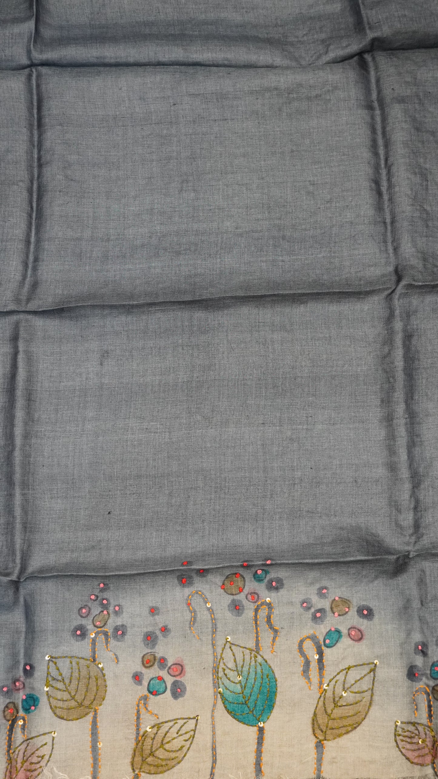 Pure Tussar Saree - French Knot Pink