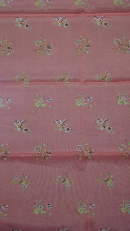 Kota Saree - Mirror Work Peach Pink