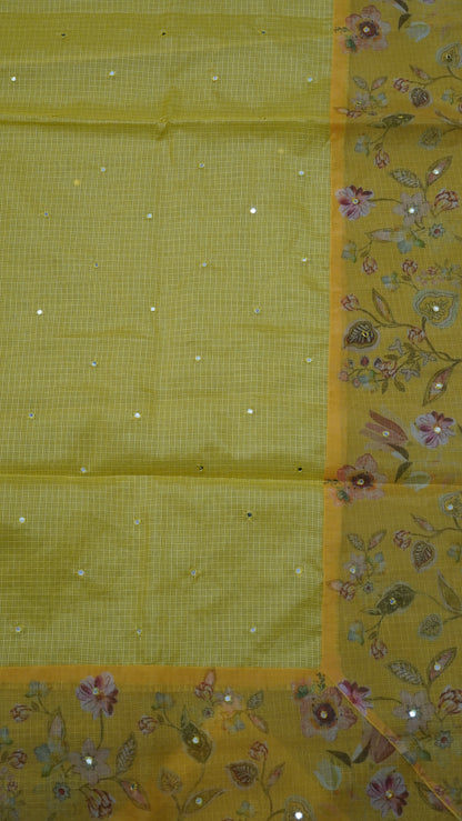 Kota Saree - Mirror Work Yellow