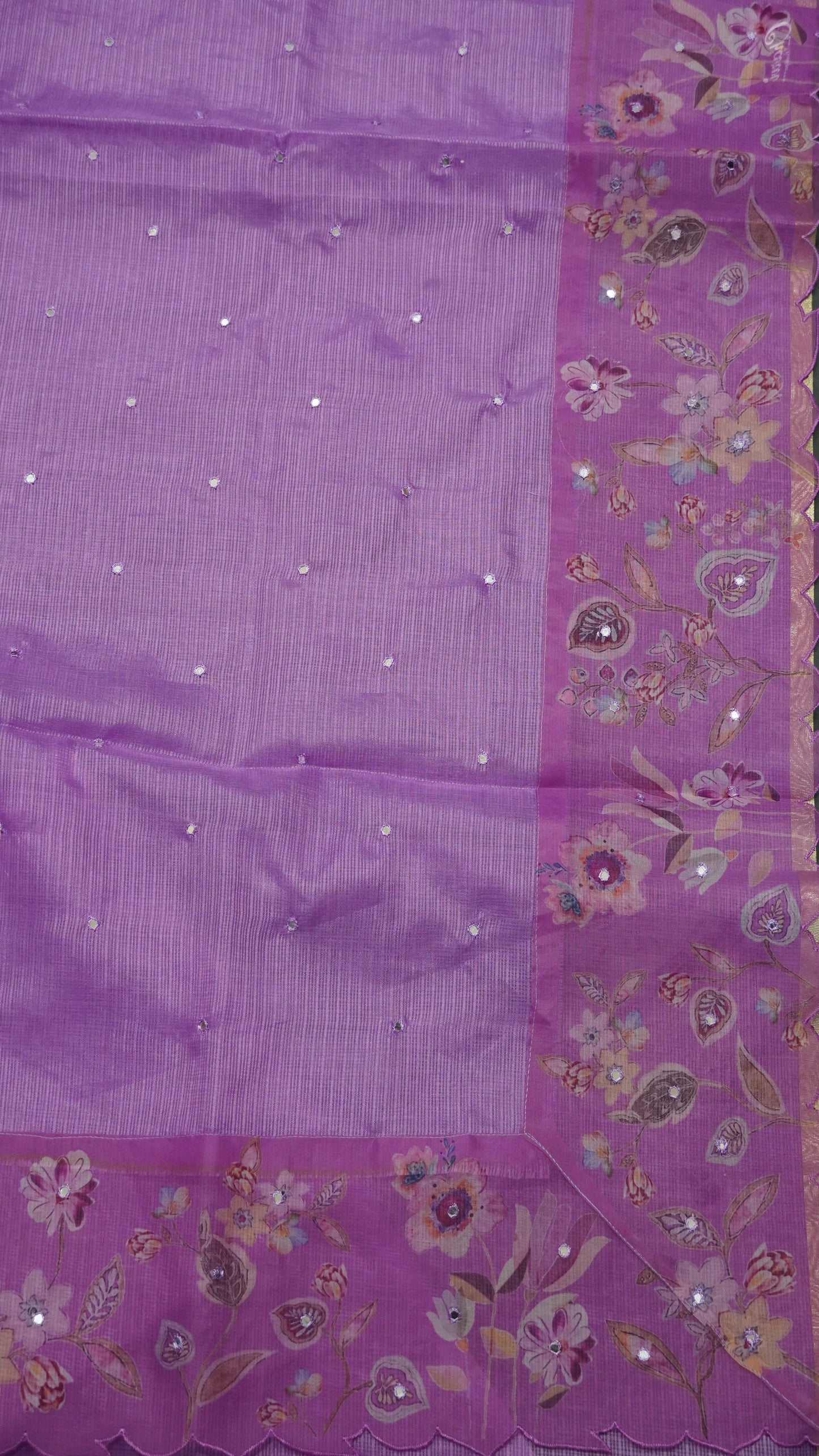 Kota Saree - Mirror Work Purple