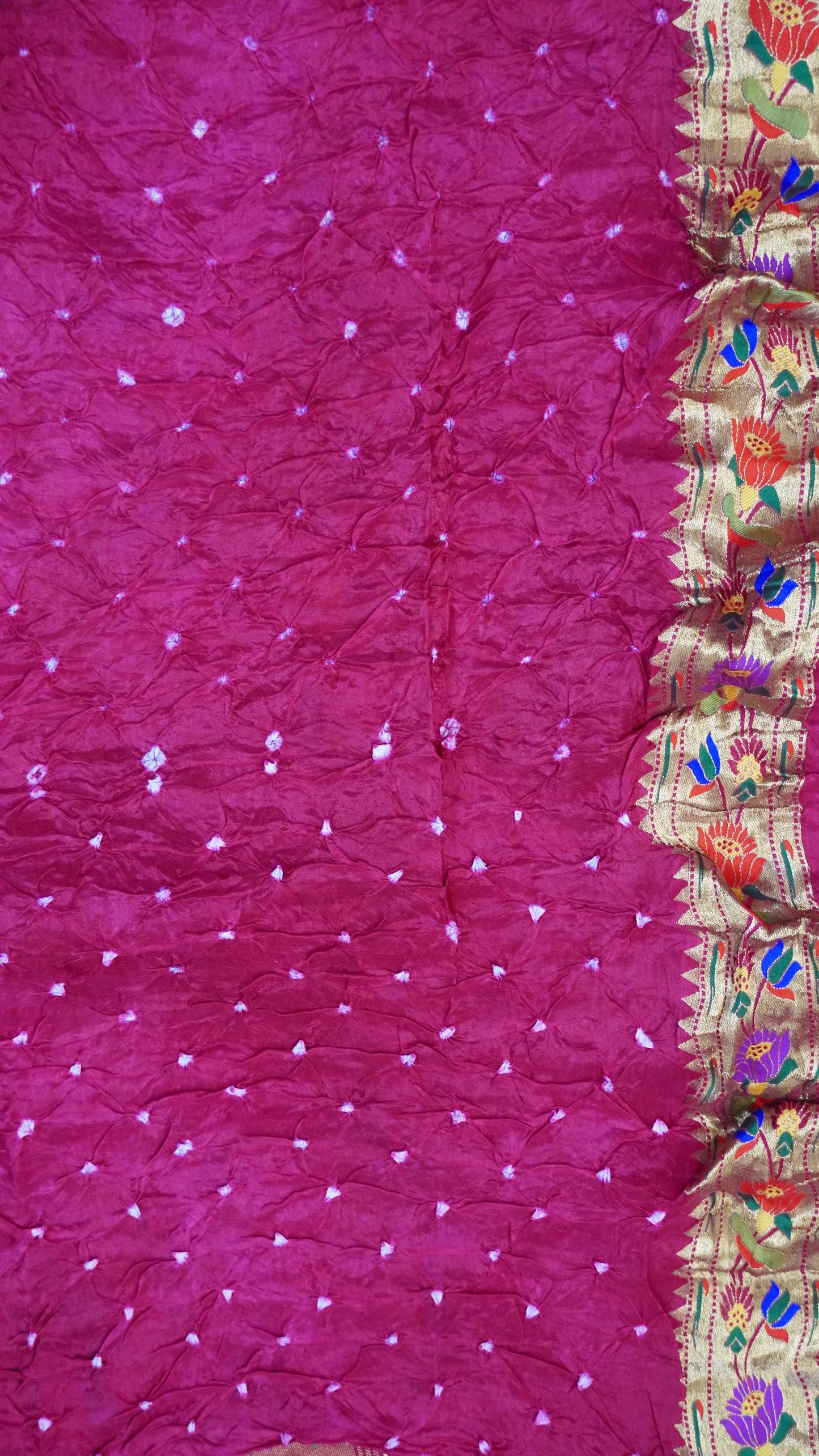 Crush Bandhini Saree - Paithani Pink