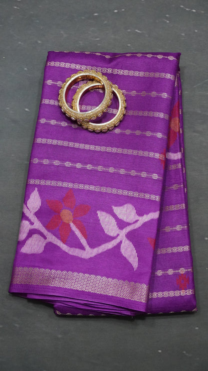 Dola Silk Saree - Body Zari Purple