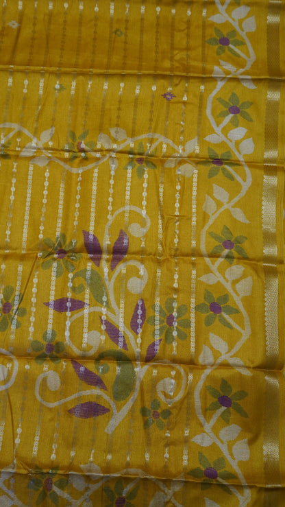 Dola Silk Saree - Body Zari Mustard
