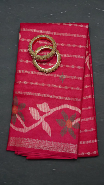 Dola Silk Saree - Body Zari Pink