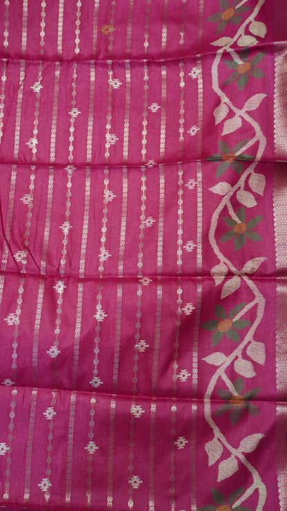 Dola Silk Saree - Body Zari Pink