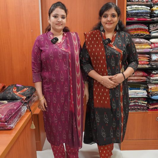 3pcs Salwar Suit -Ikkat Pattern