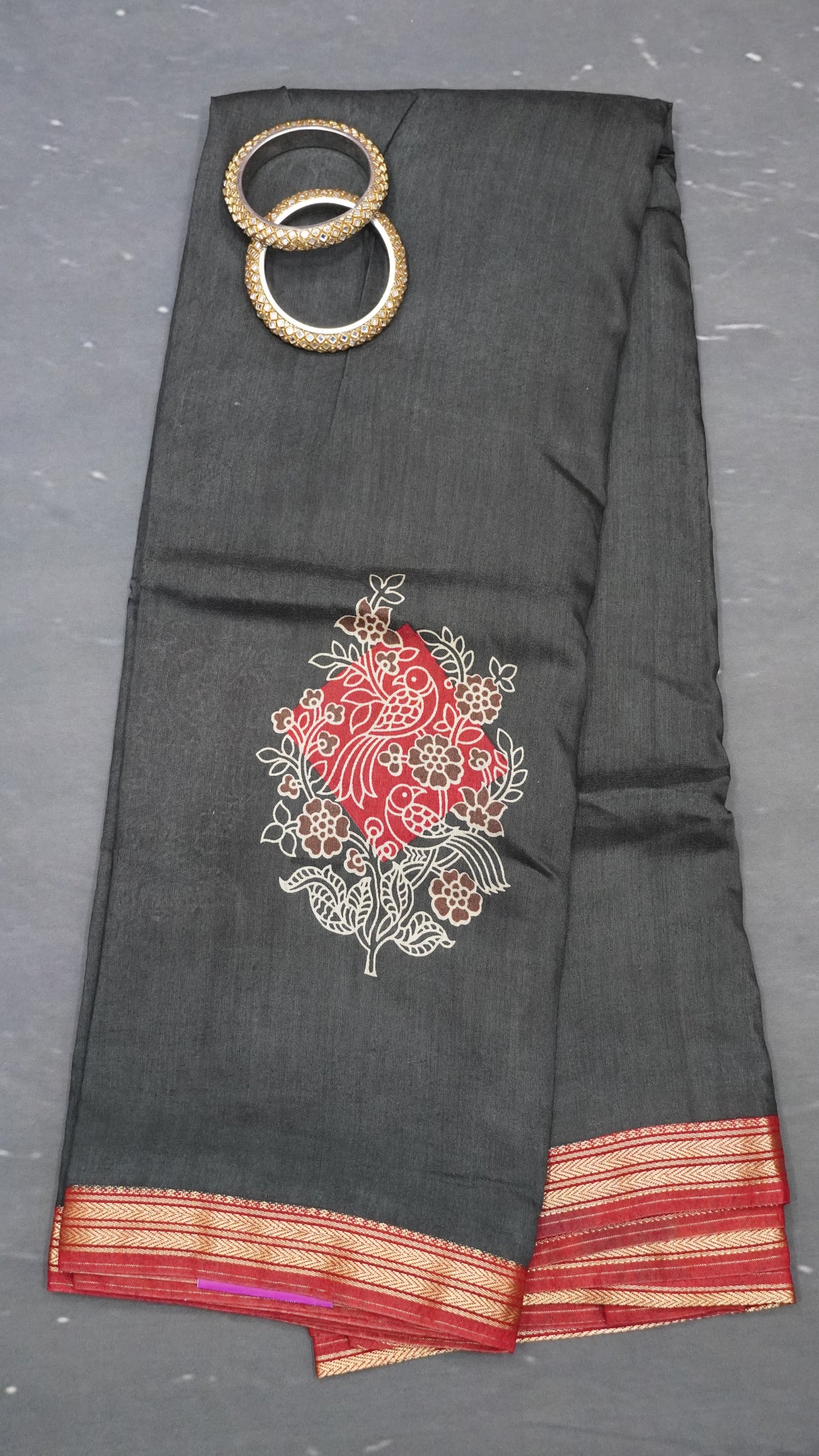 Soft Viscose Saree- Black