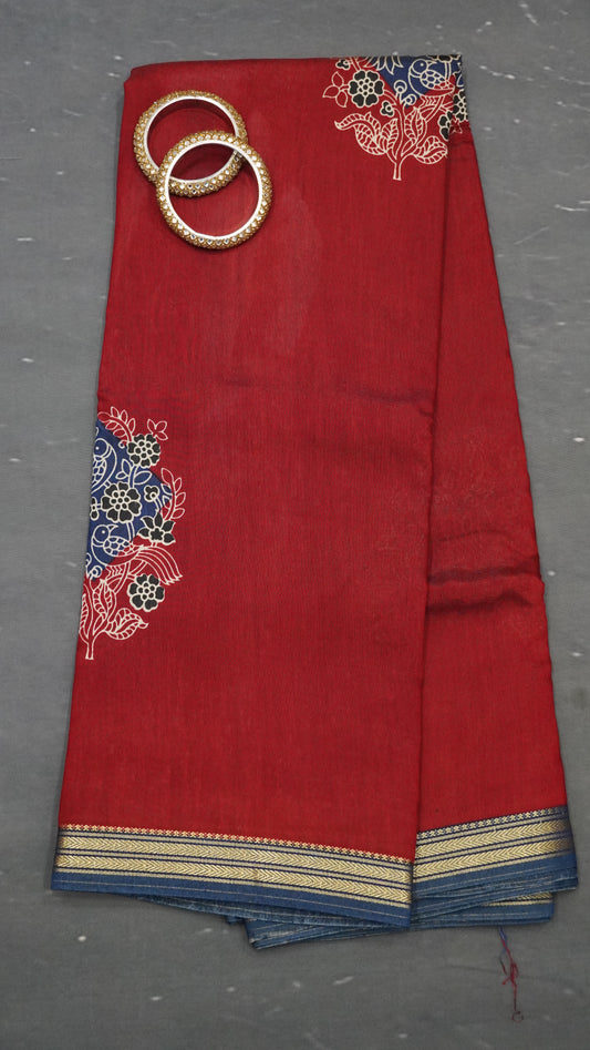 Soft Viscose Saree-Maroon