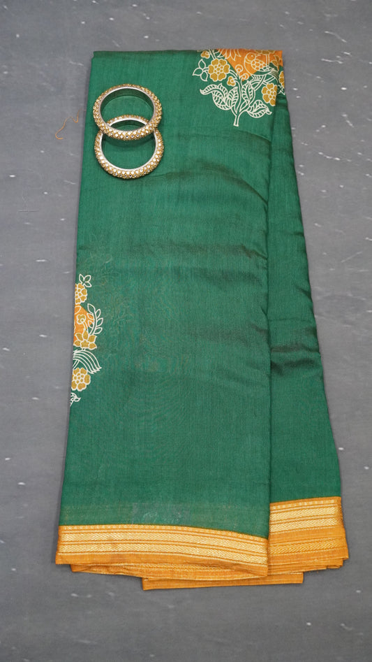 Soft Viscose Saree-Green