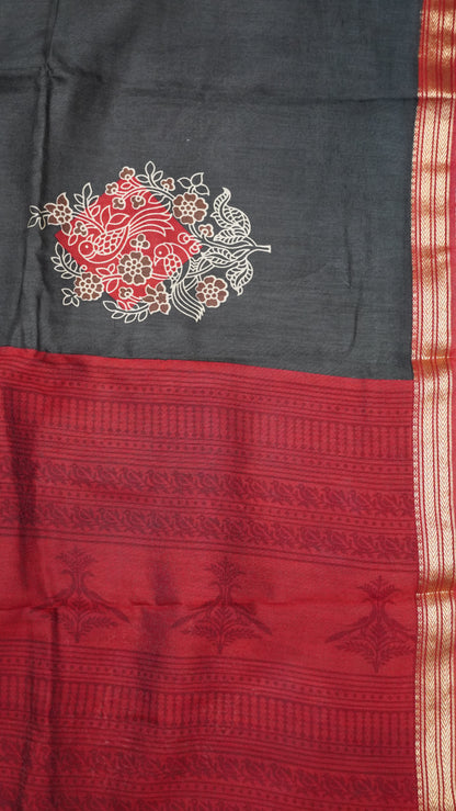 Soft Viscose Saree- Black