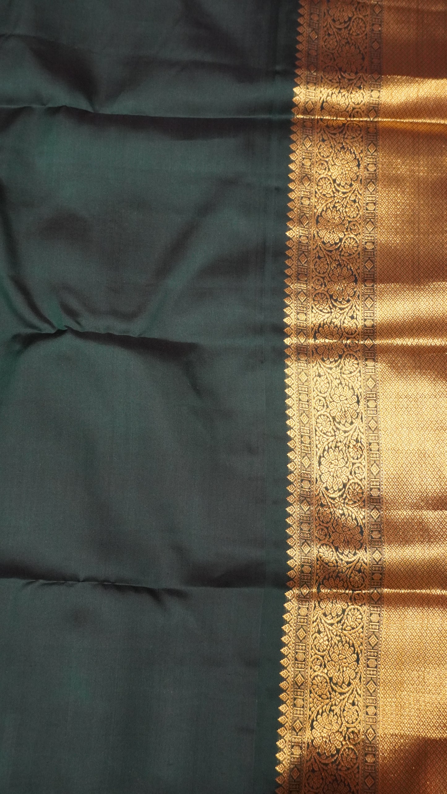 Pure Kanjivaram Korvai Silk Saree-Pink-Dark Green