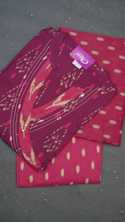 3pcs Salwar Suit -Ikkat Pattern