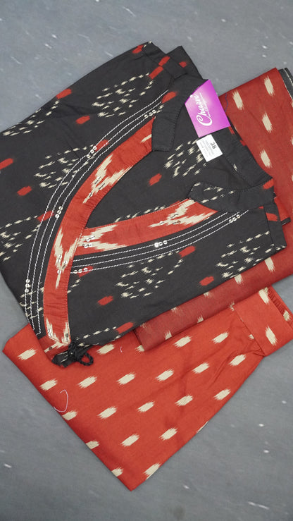 3pcs Salwar Suit -Ikkat Pattern