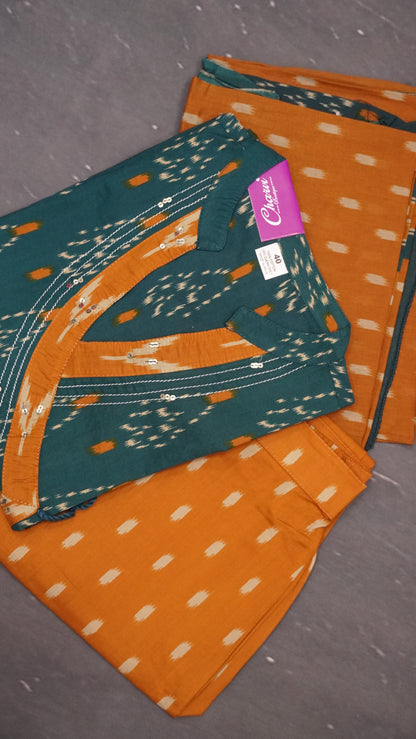 3pcs Salwar Suit -Ikkat Pattern