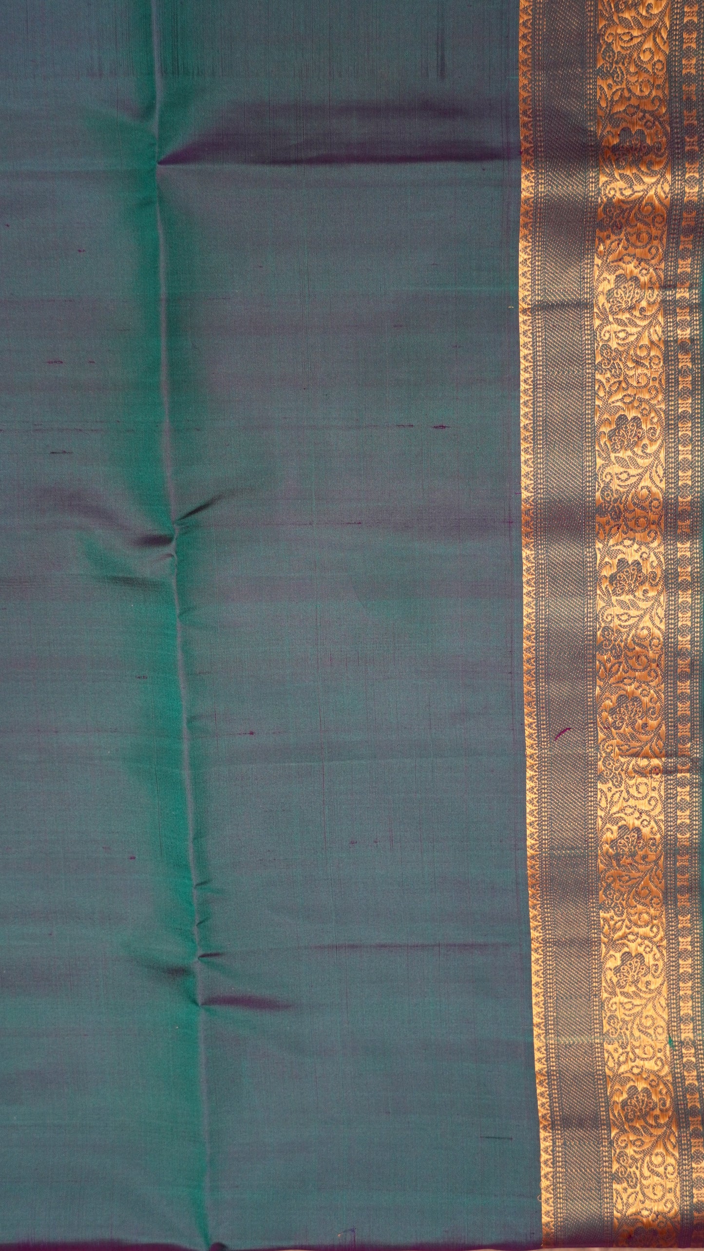 Pure Silk Saree - Purple-Peacock Green