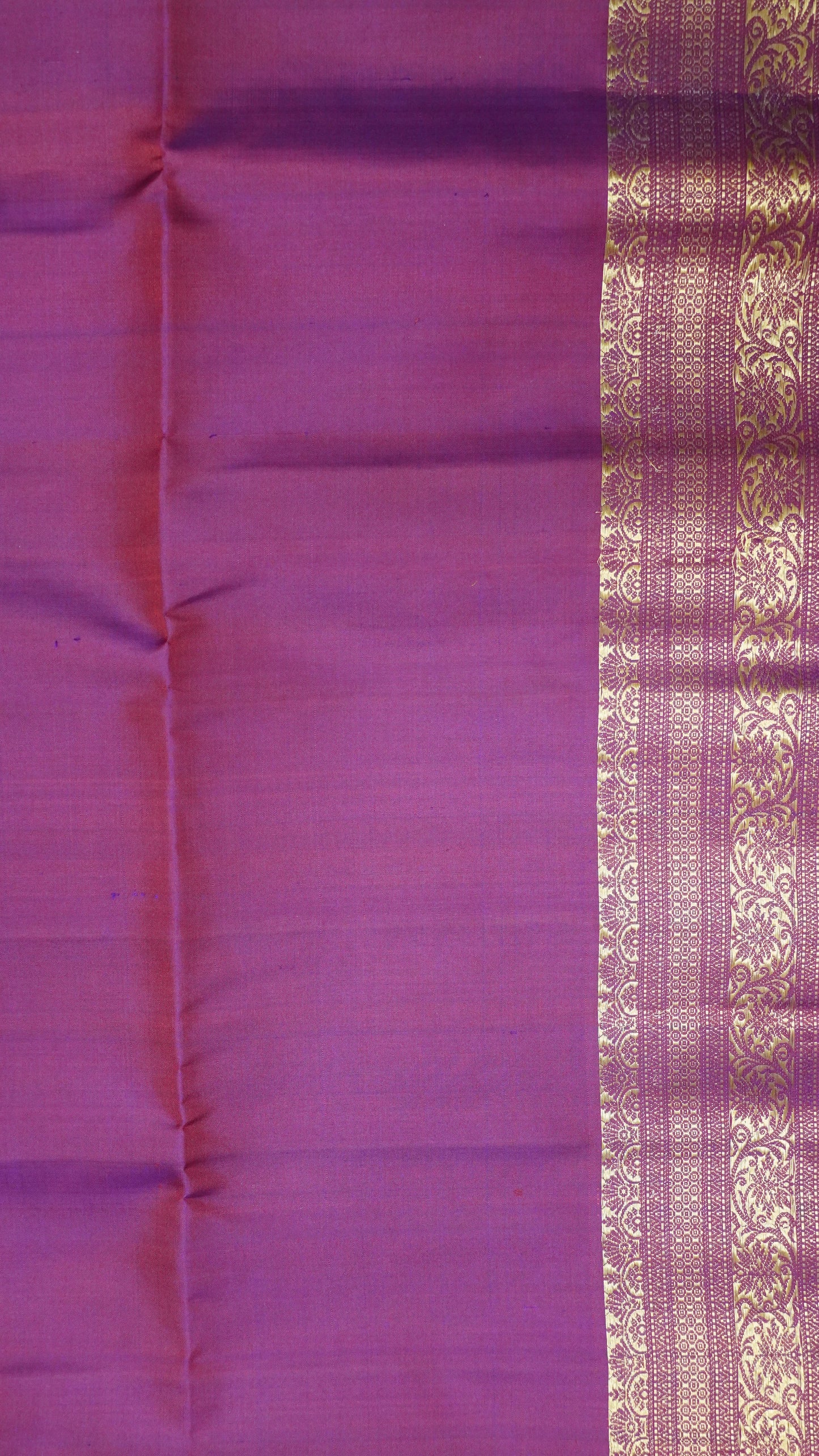 Pure Silk Saree - Golden Brown-Magenta