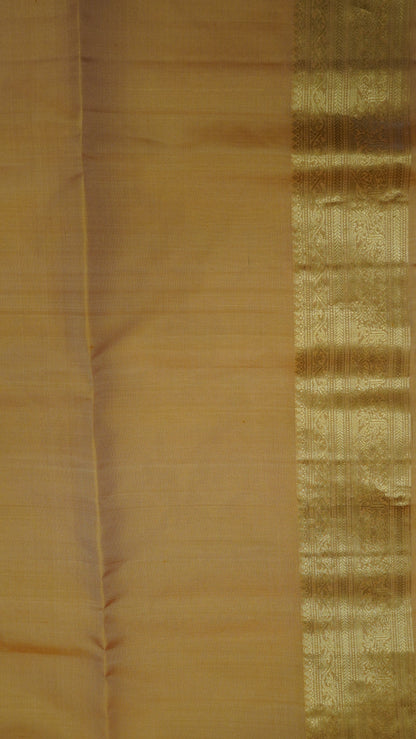 Pure Silk Saree - Mango Yellow-Pale Orange