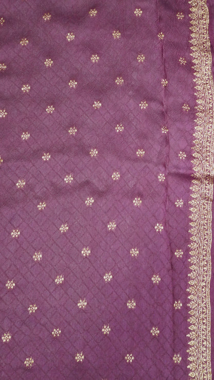 Banarasi Tussar - Round Buta Maroon