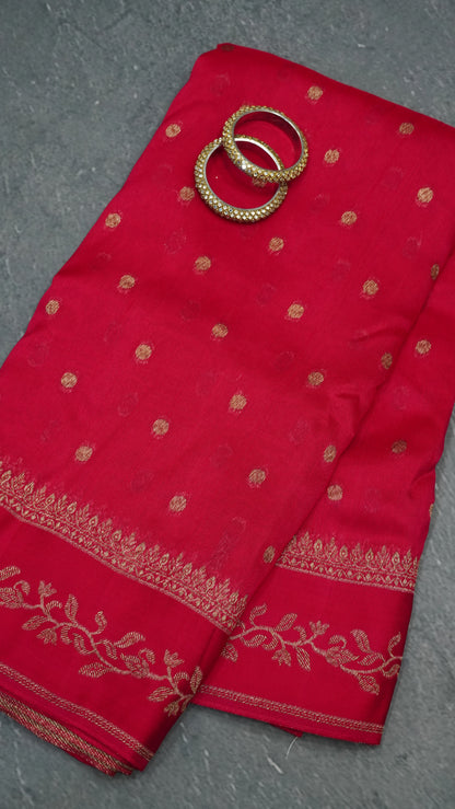 Banarasi Tussar - Round Buta Pink