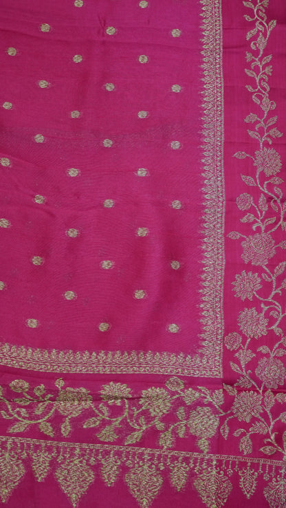Banarasi Tussar - Round Buta Pink