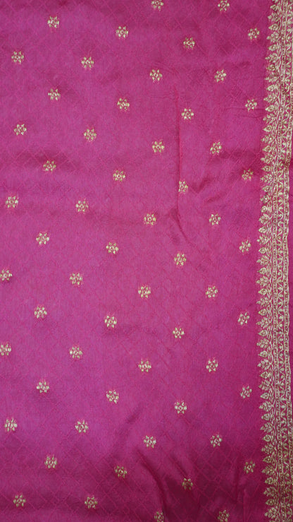 Banarasi Tussar - Round Buta Pink