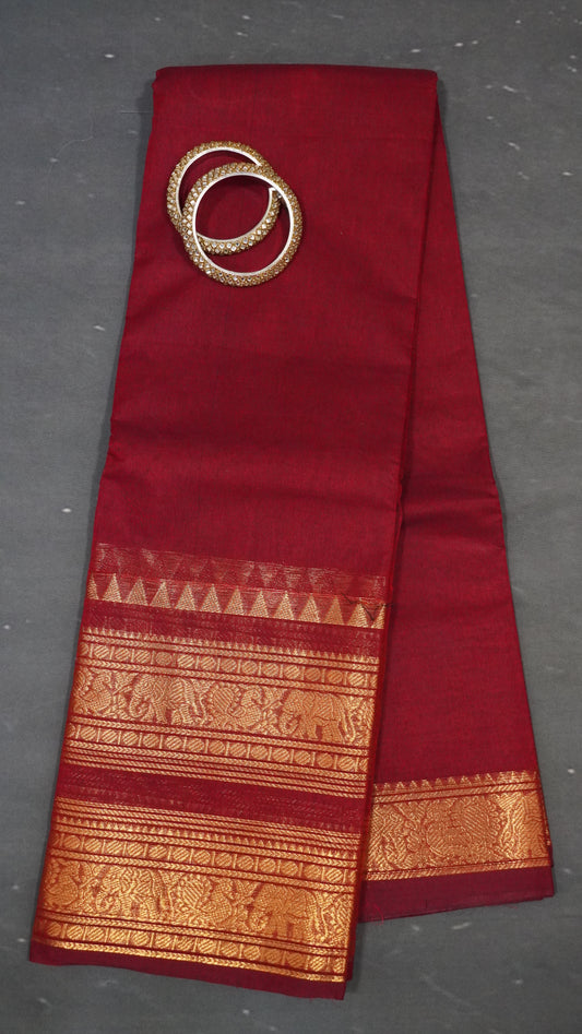 Chettinad Cotton Saree - Maroon