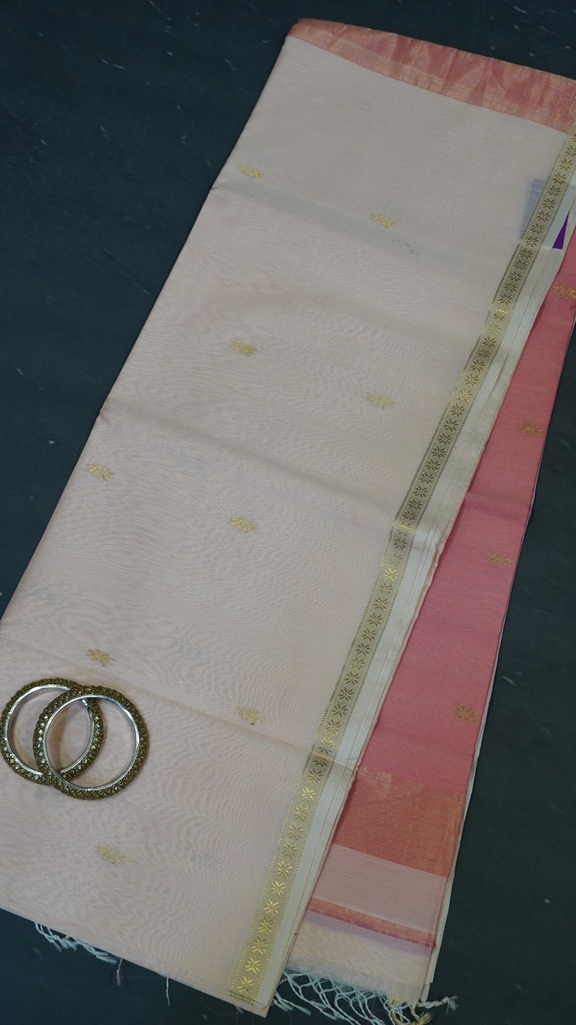 Maheswari Saree - Peach