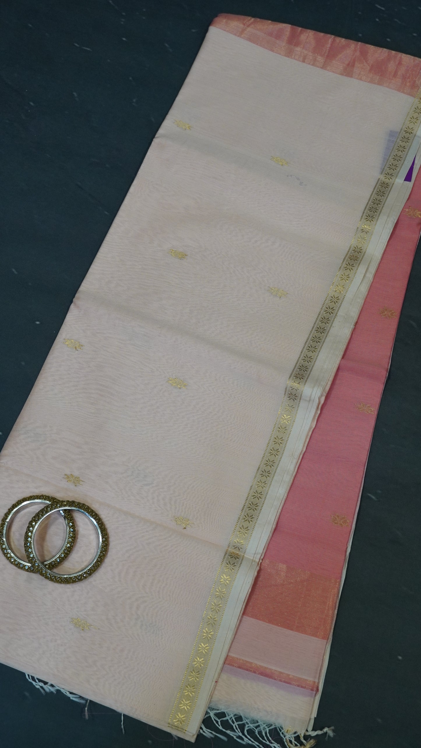 Maheswari Saree - Peach