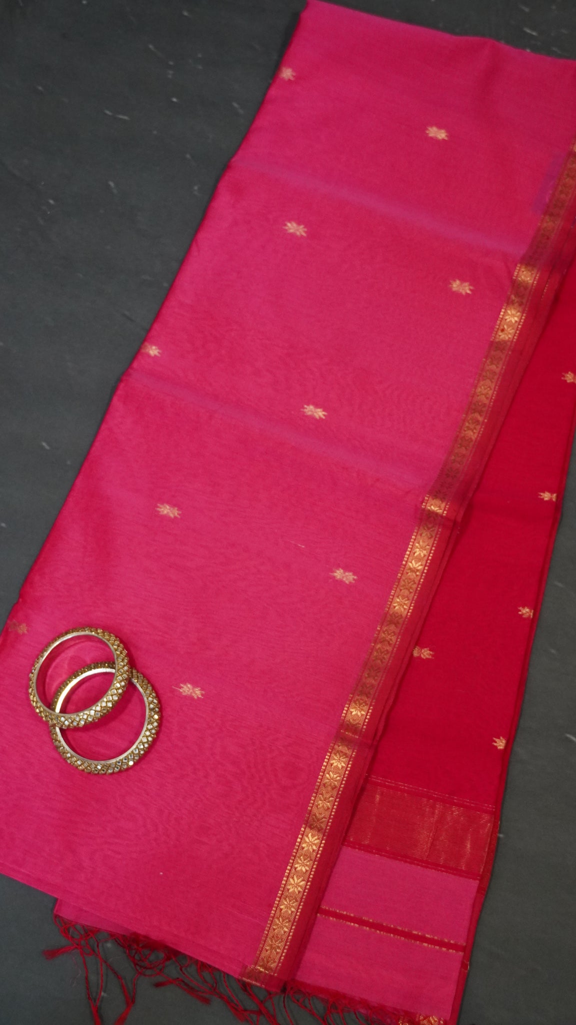 Maheswari Saree - Pink-Rani Pink