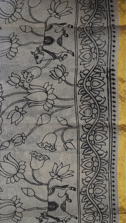 Kalamkari cotton Saree- Black