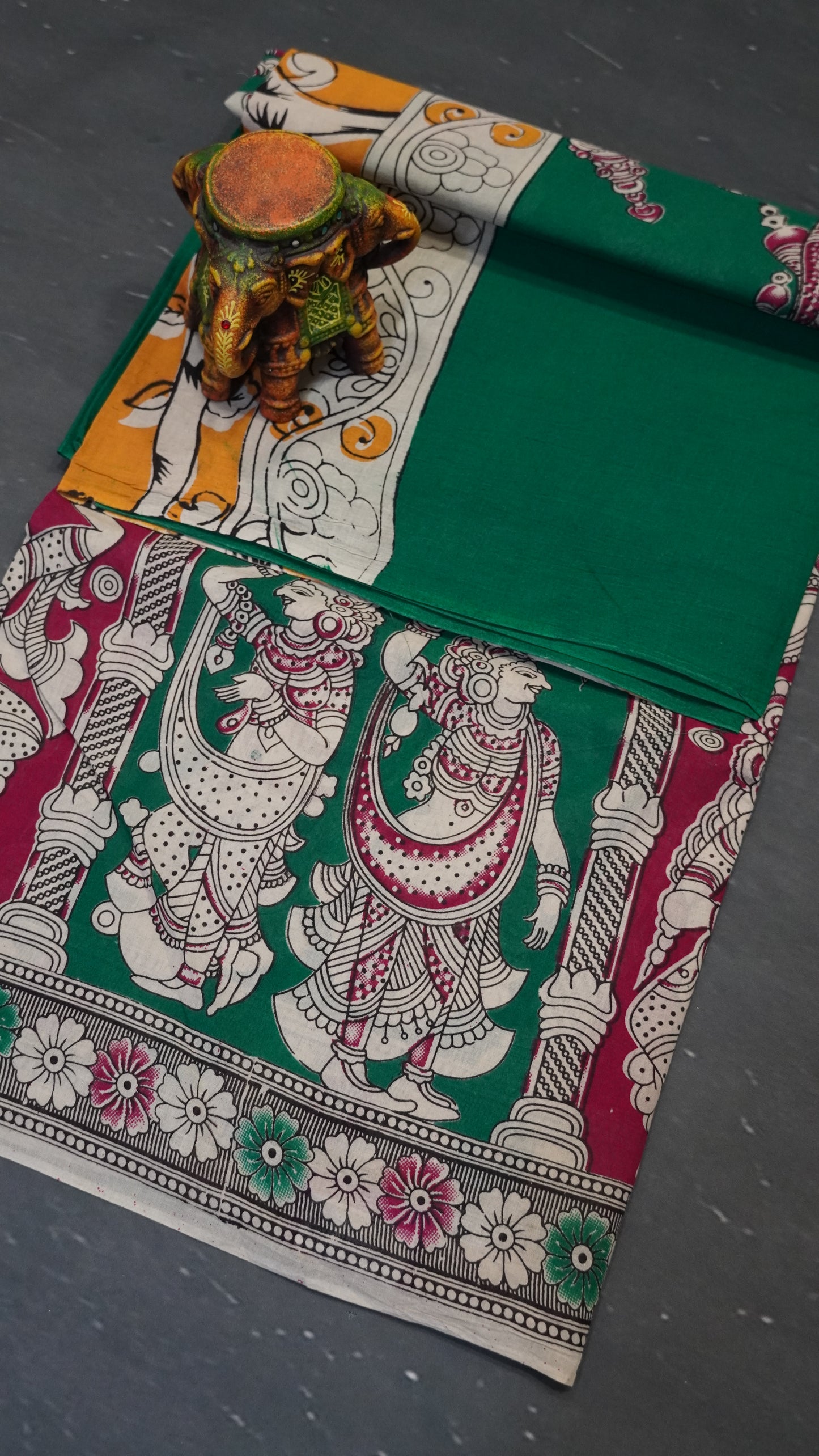 Kalamkari Saree-Green