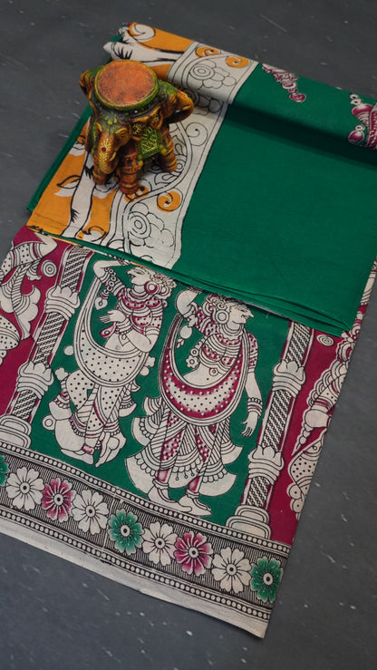 Kalamkari Saree-Green