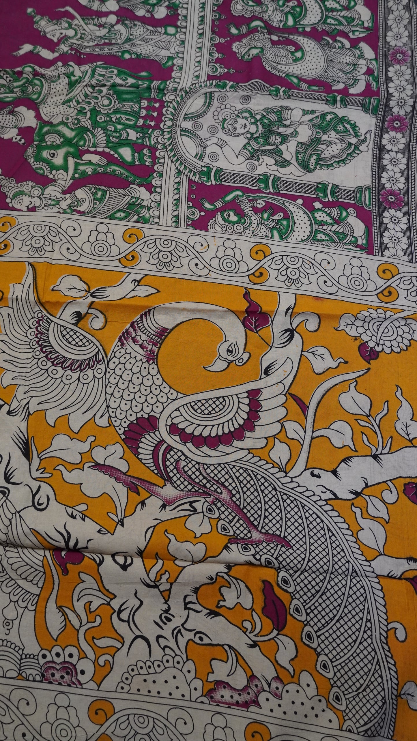 Kalamkari Saree-Dark Pink