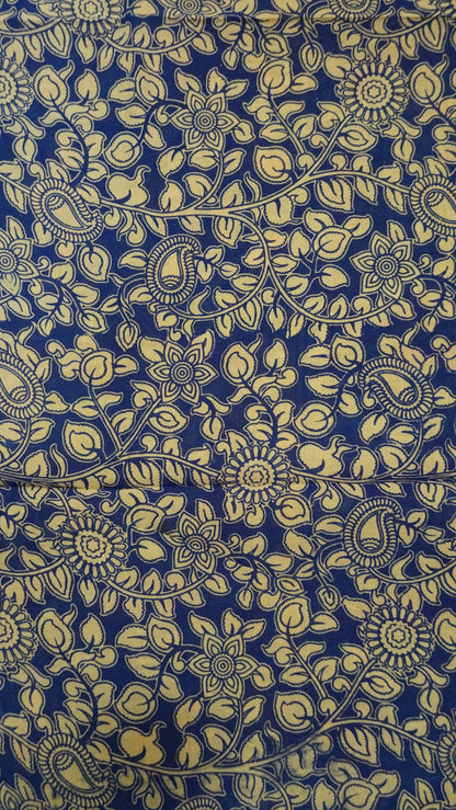 Kalamkari Saree-Maroon-Blue