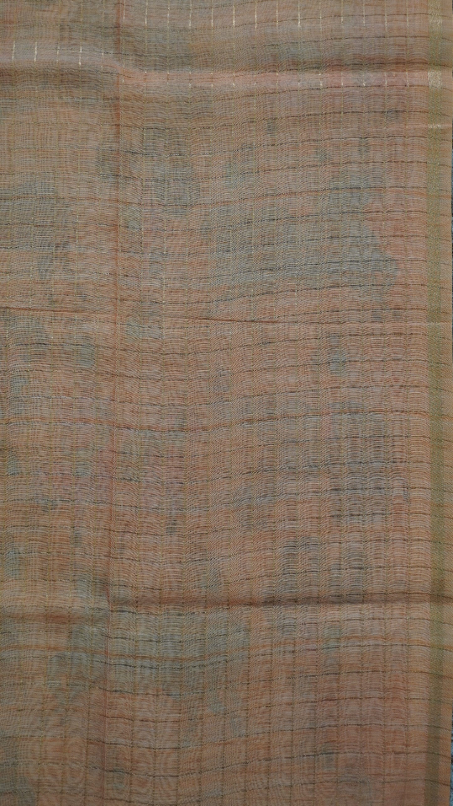 Semi Chanderi - Lehariya Pattern-Sea Green