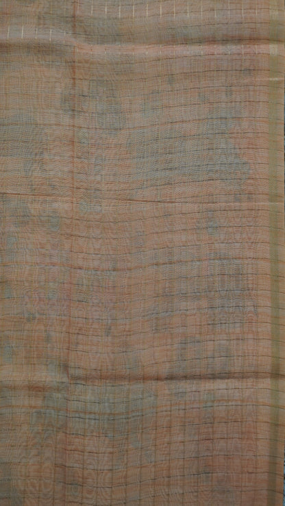 Semi Chanderi - Lehariya Pattern-Sea Green