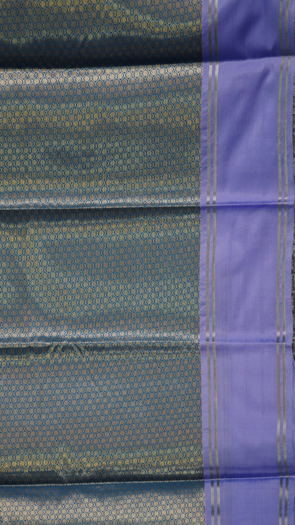 Semi Soft Silk Saree- Blue-Lavender