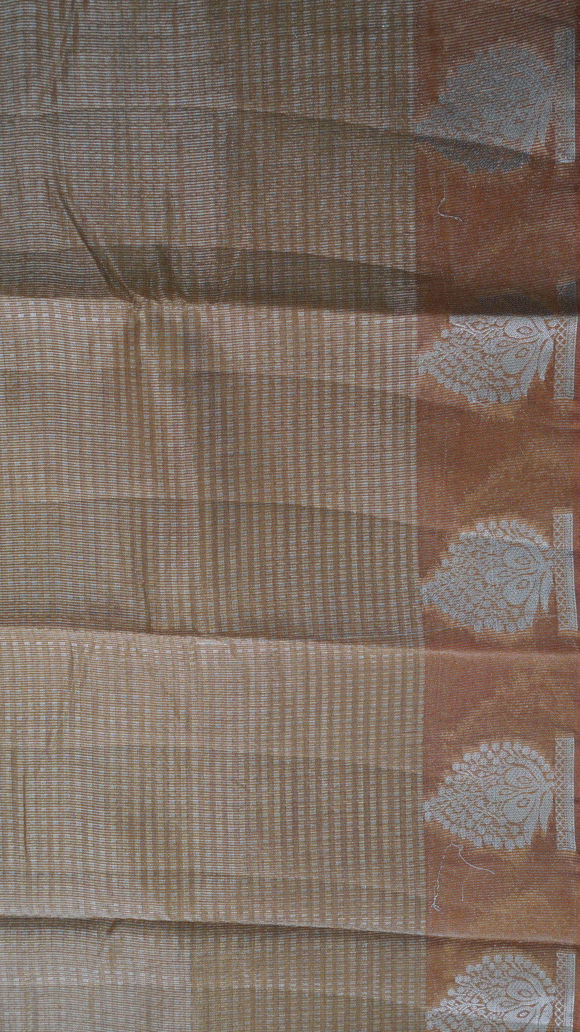 Semi Tussar- Mini Zari Lines Mustard