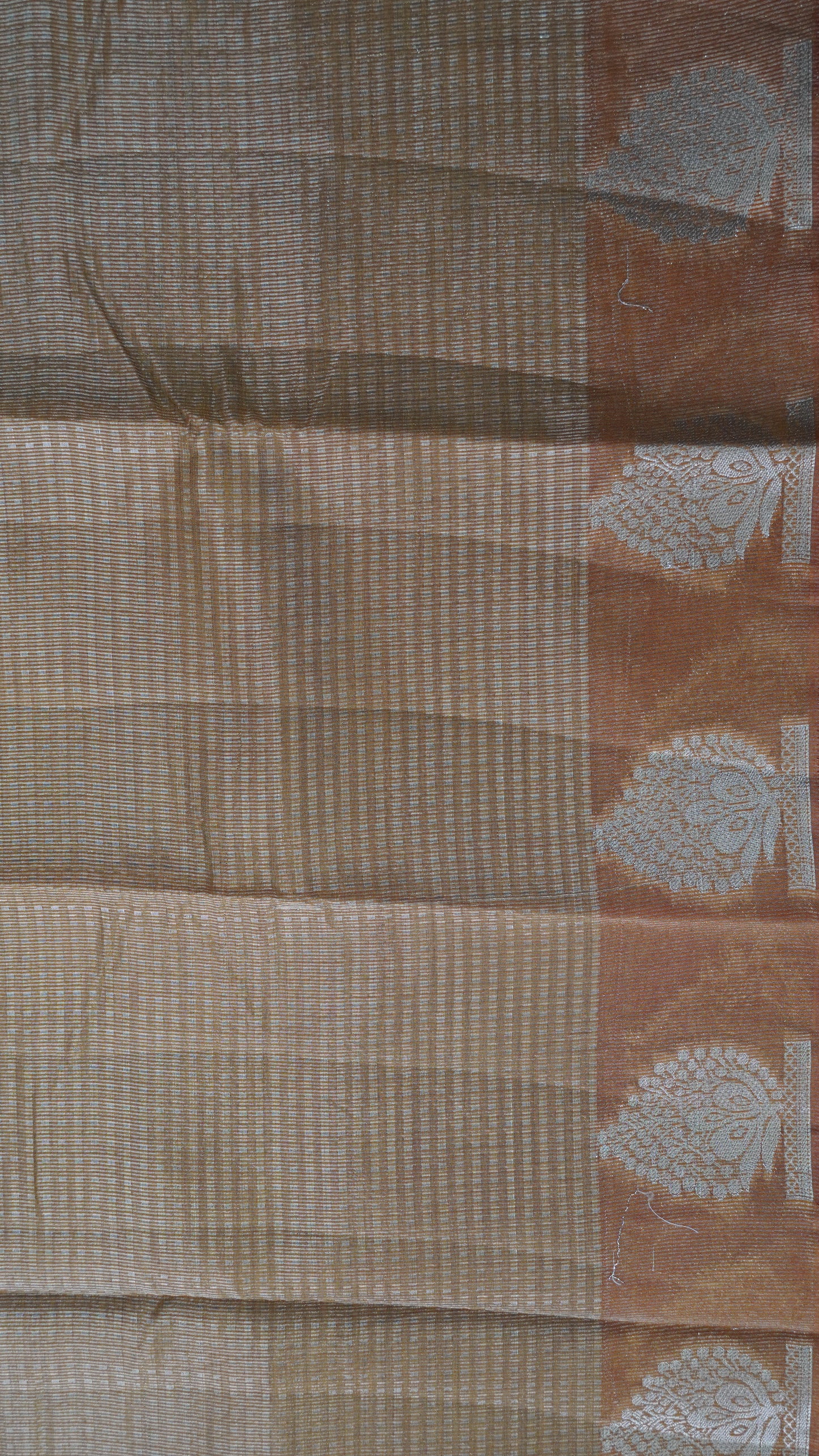 Semi Tussar- Mini Zari Lines Mustard