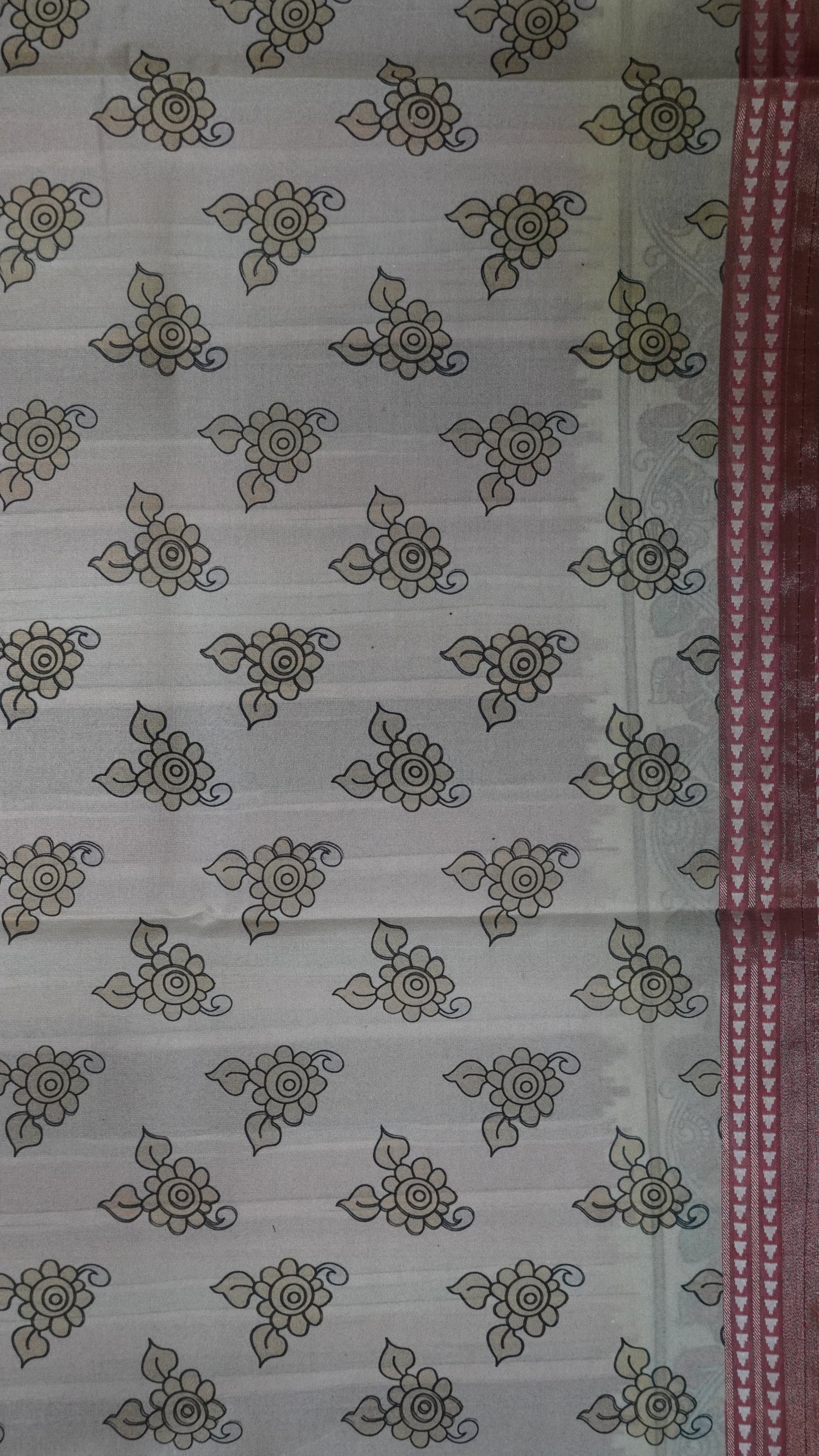 Crepe Silk Saree-Pastle Pink with Kalamkari Border and Pallu