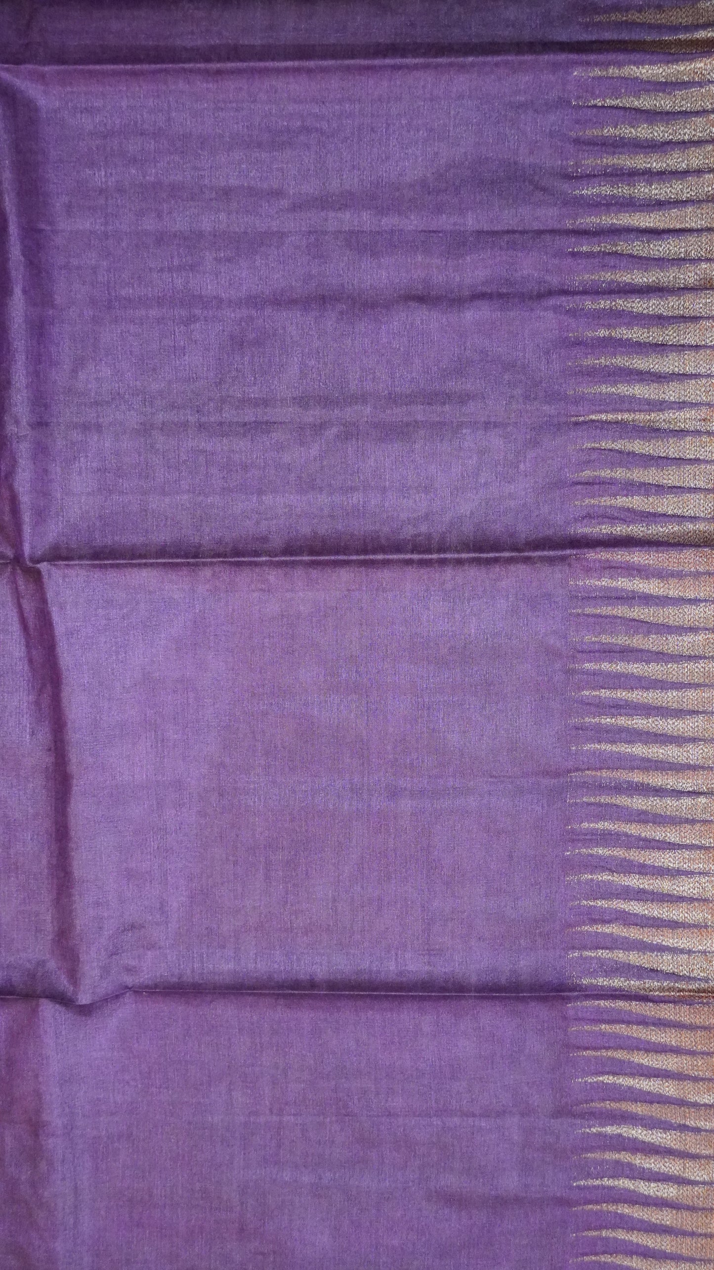 Pure Tussar Saree- Tower Border Mehandi Green