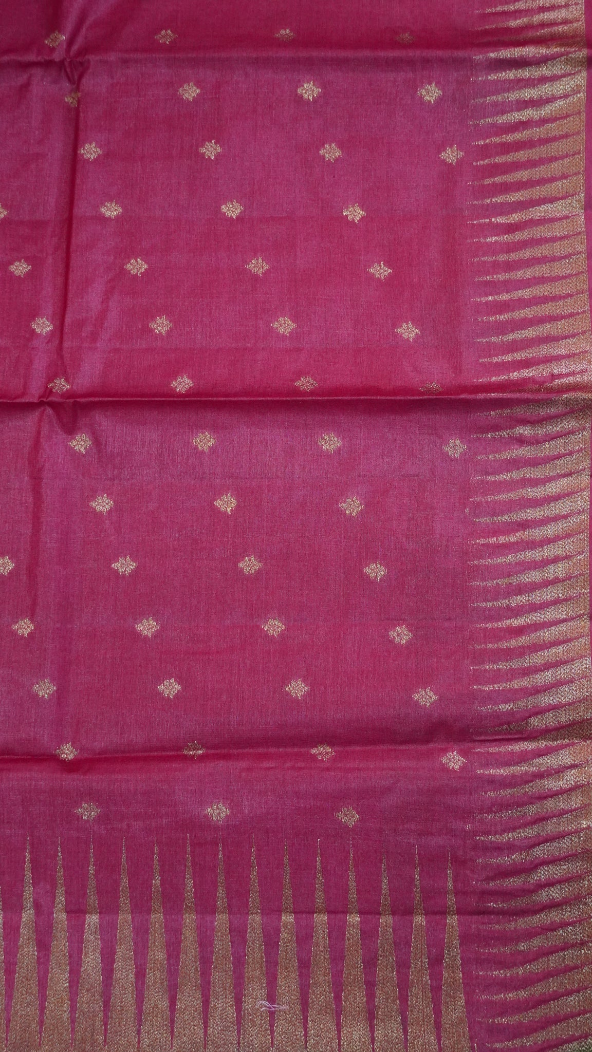 Pure Tussar Saree- Tower Border Red