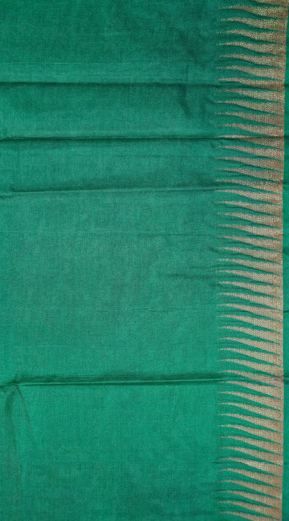 Pure Tussar Saree- Tower Border Red