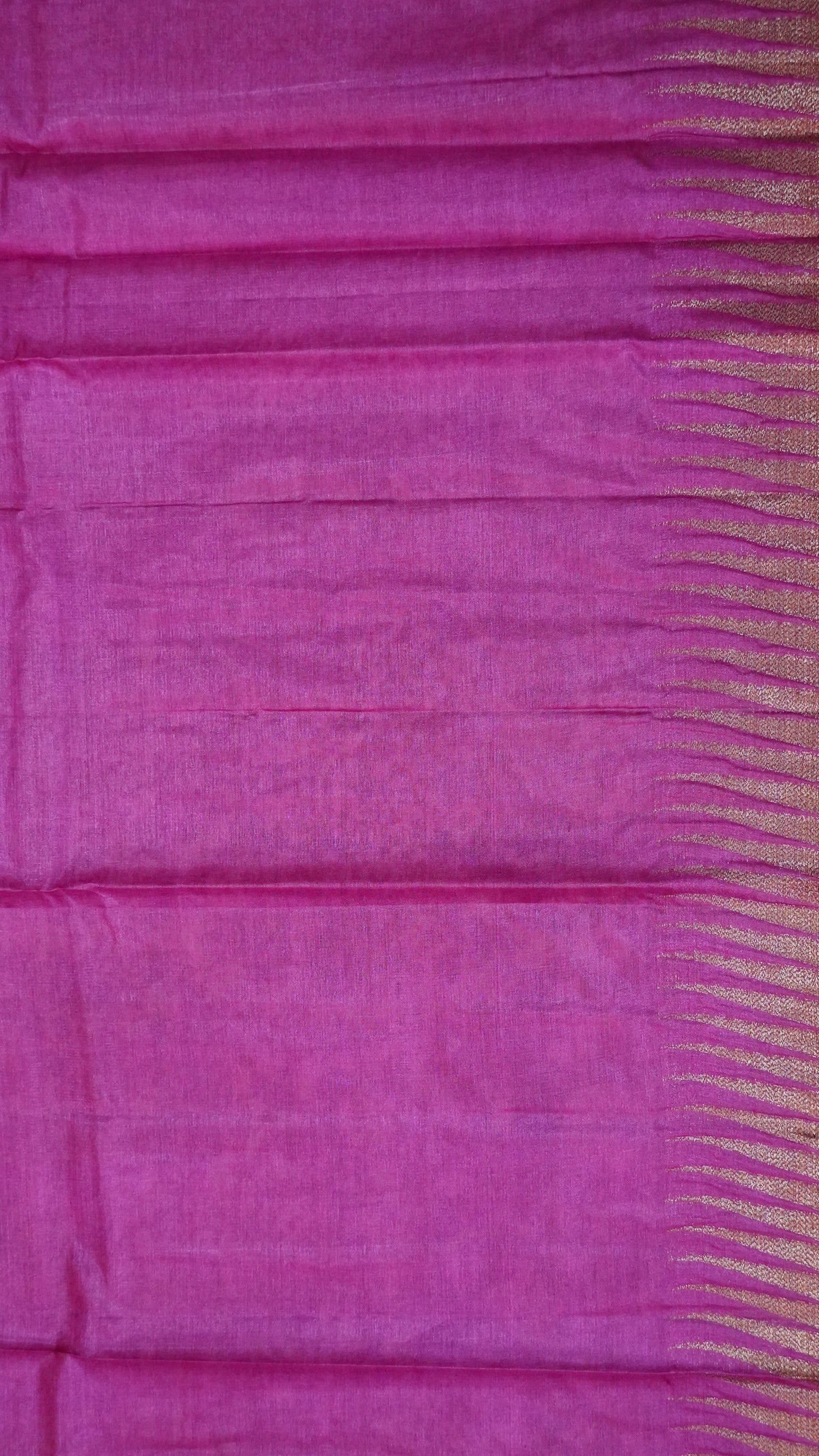 Pure Tussar Saree- Tower Border Peacock Blue
