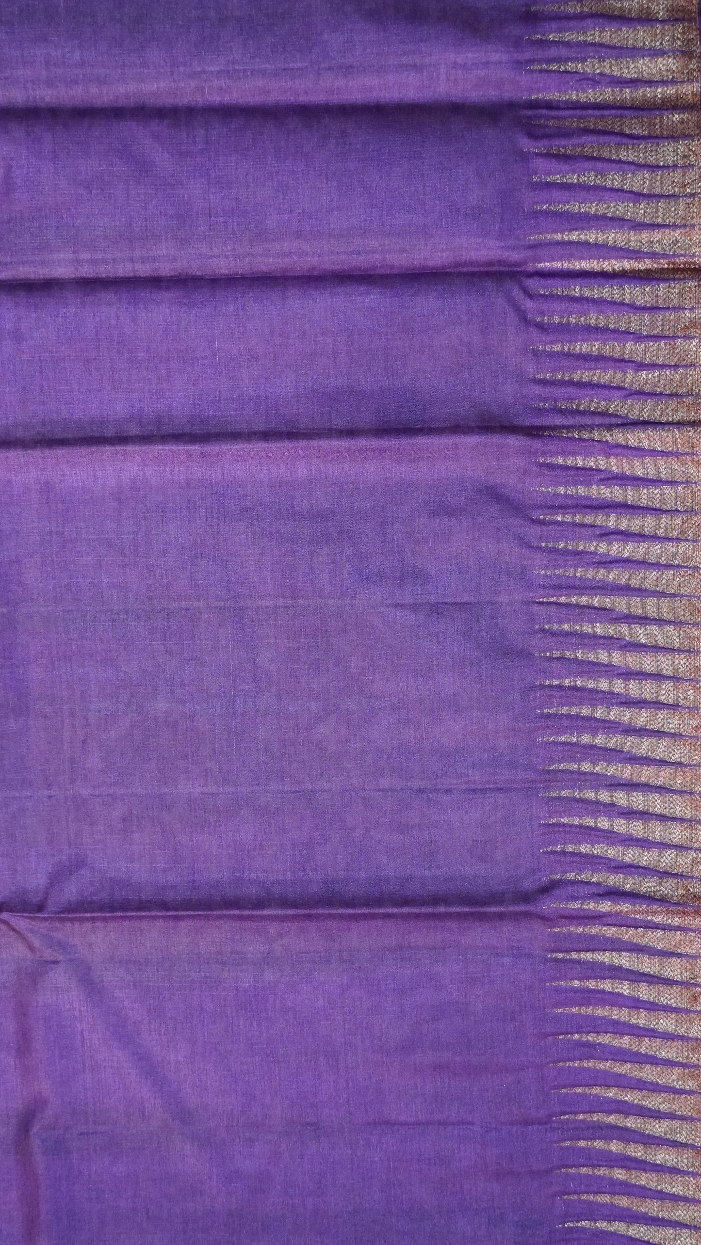 Pure Tussar Saree- Tower Border Orange