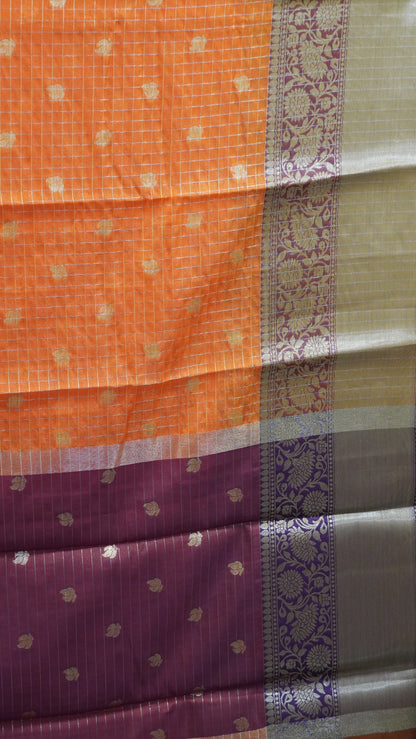 Semi Silk Saree- Orange